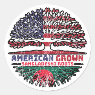 Bangladesh Bangladeshi US American USA United Classic Round Sticker