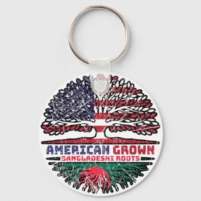 Bangladesh Bangladeshi US American USA United Keychain (Front)