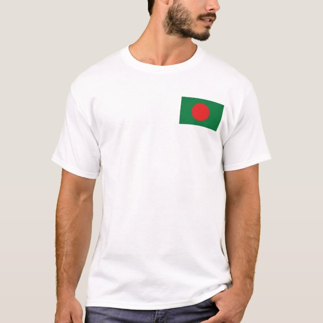Bangladesh Flag and Map T-Shirt (Front)