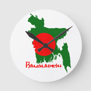 Bangladesh flag clock round