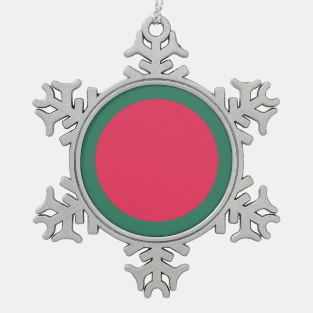 Bangladesh Flag Emblem Snowflake Pewter Christmas Ornament (Front)