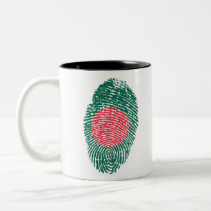 Bangladesh Flag Fingerprint Country Pride Two-Tone Coffee Mug