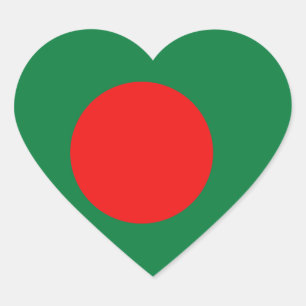 Bangladesh Flag Heart Sticker