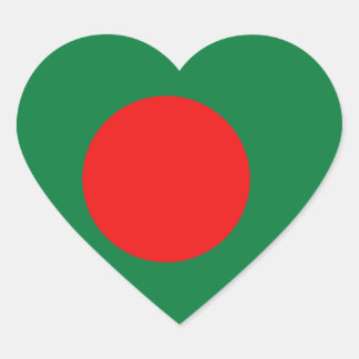 Bangladesh Flag Heart Sticker