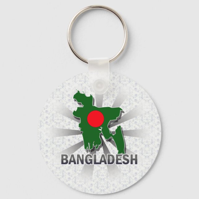 Bangladesh Flag Map 2.0 Keychain (Front)
