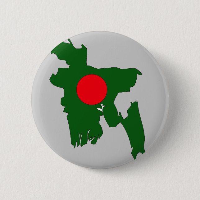 Bangladesh flag map 2 inch round button (Front)
