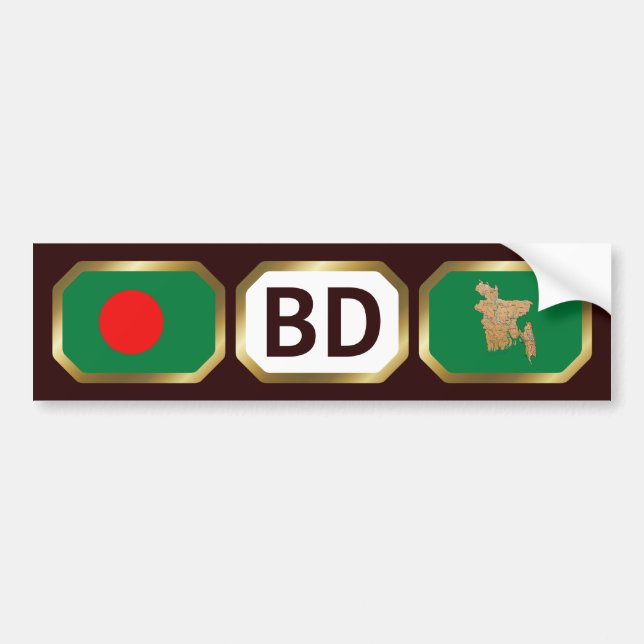 Bangladesh Flag Map Code Bumper Sticker (Front)