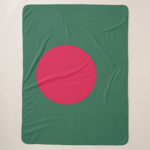 Bangladesh flag sherpa blanket