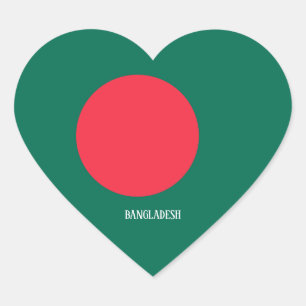 Bangladesh Flag Splendid Patriotic Heart Sticker