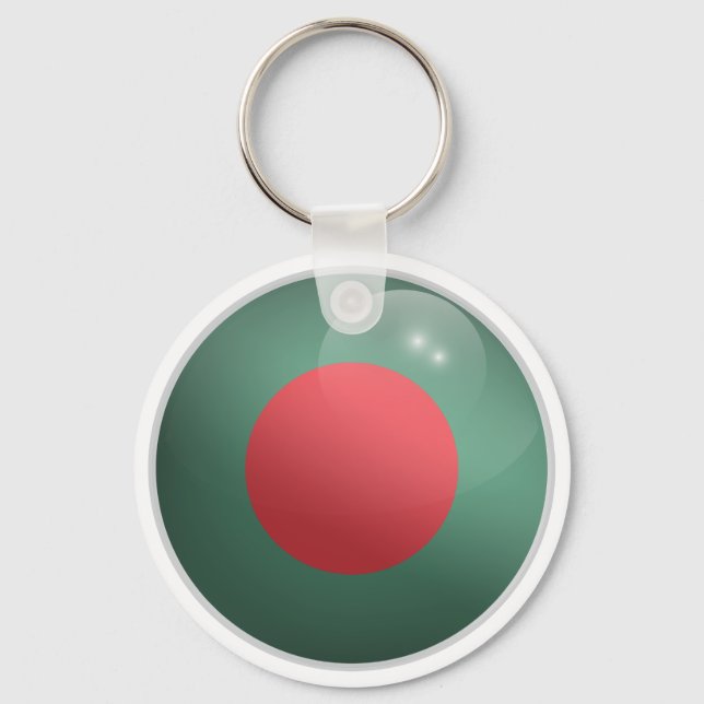 Bangladesh Glossy Circle Flag Keychain (Front)