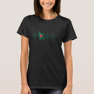 Bangladesh Heartbeat Bangladeshi Flag Pride Roots T-Shirt