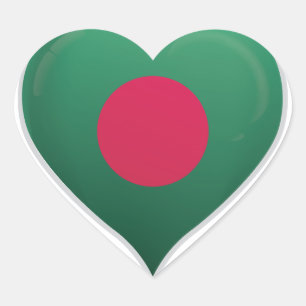 Bangladesh love flag pride heart sticker