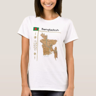 Bangladesh Map + Flag + Title T-Shirt