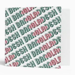 Bangladesh Typography Flag Colours South Asia Binder