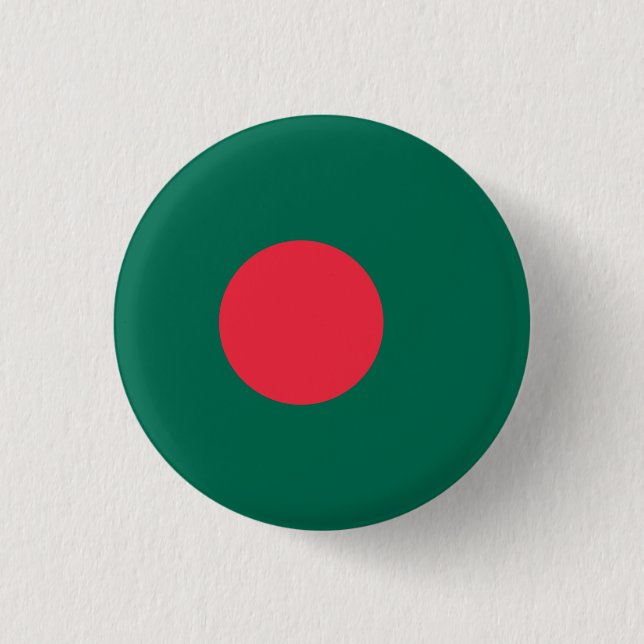 Bangladeshi Flag, Flag of Bangladesh 1 Inch Round Button (Front)