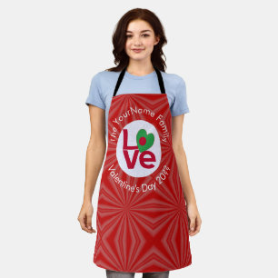 Bangladeshi Red LOVE Flag Personalized  Apron