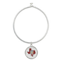 Bangle Bracelet with Tribal Shield/ Texas Charm