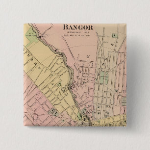 Bangor, Brewer, Maine 2 Inch Square Button