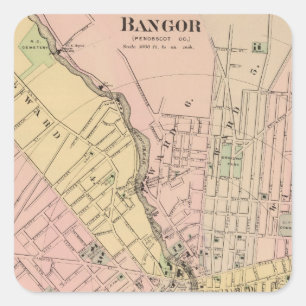 Bangor, Brewer, Maine Square Sticker