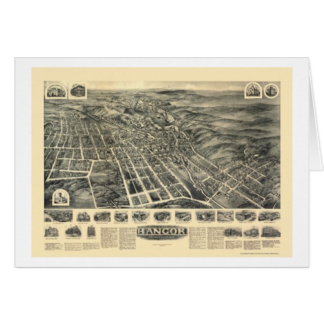 Bangor, carte panoramique de PA - 1918 (Devant horizontal)
