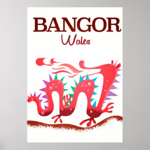 Bangor Wales Dragon poster