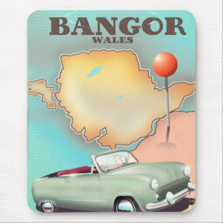 Bangor Wales vintage style travel poster Mouse Pad
