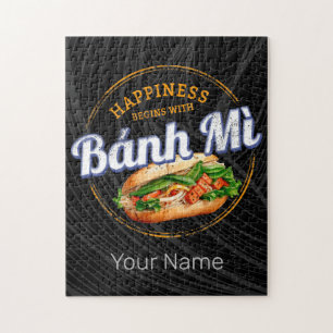 Banh Mi Street Food Baguette Vintage Vietnam Retro Jigsaw Puzzle