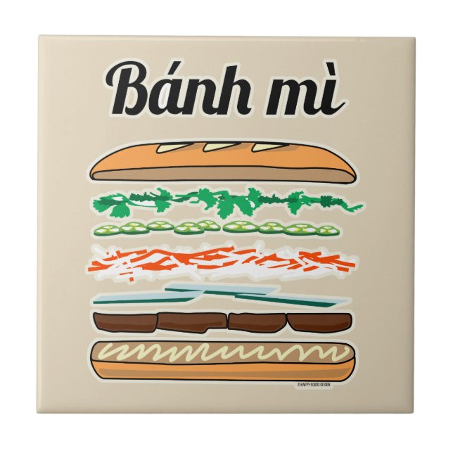 Banh Mi Vietnamese sandwich French bread baguette Tile (Front)