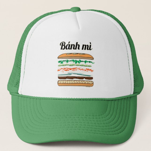 Banh Mi Vietnamese sandwich French bread baguette Trucker Hat (Front)