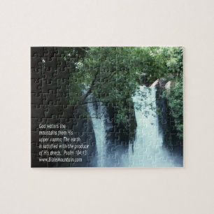 Banias Waterfall and Psalm 104:13 Jigsaw Puzzle