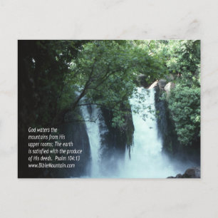 Banias Waterfall and Psalm 104:13 Postcard