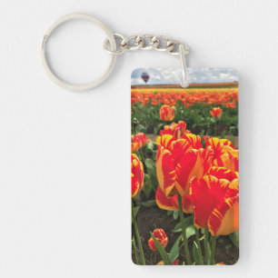 Banja Luka Tulips with Hot Air Balloon Keychain