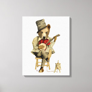 Banjo Bear Canvas Print
