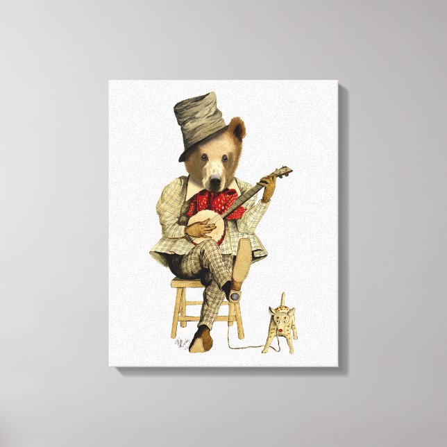 Banjo Bear Canvas Print (Front)