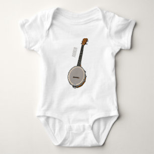 Banjo cartoon illustration baby bodysuit