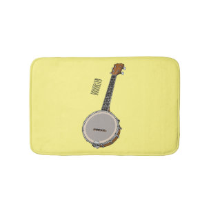 Banjo cartoon illustration  bath mat