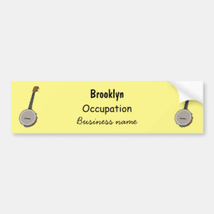 Banjo cartoon illustration bumper sticker