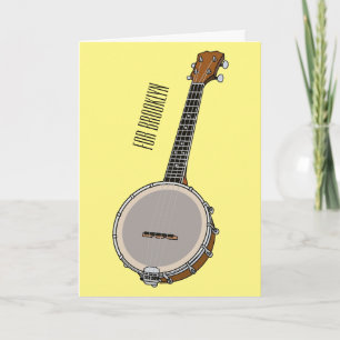 Banjo cartoon illustration card