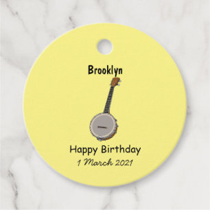 Banjo cartoon illustration favour tags