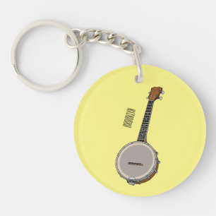 Banjo cartoon illustration  keychain