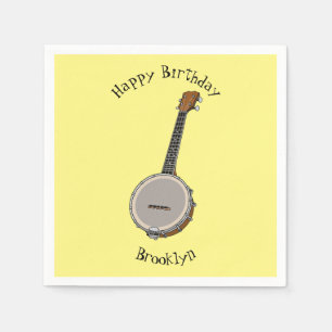Banjo cartoon illustration napkin
