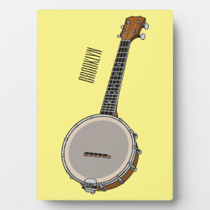 Banjo cartoon illustration plaque