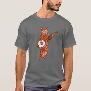 Banjo Cat! Funny Bluegrass Country Folk Music Vint T-Shirt
