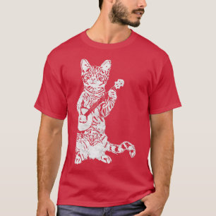Banjo Cat  Funny Retro Style Bluegrass  Cat Lover  T-Shirt