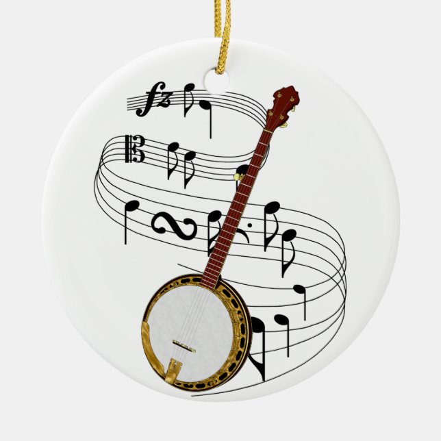 Banjo Ceramic Ornament (Front)