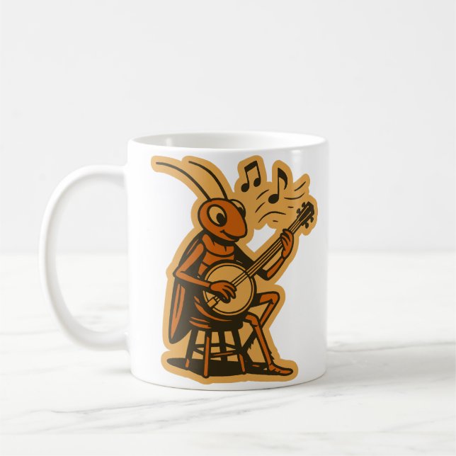 Banjo Cricket Coffee Mug (Left)