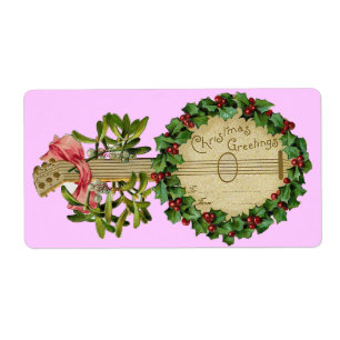BANJO DE NOËL AVEC MISTLETOES ET BERRIES SAINES