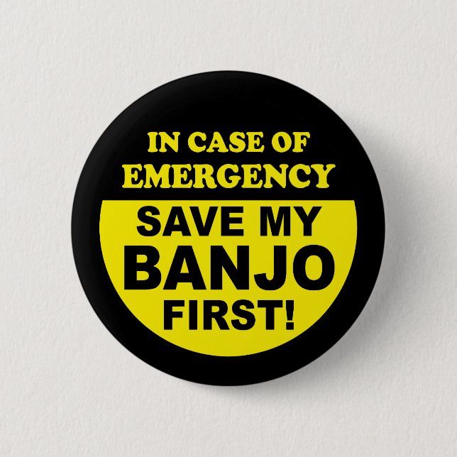 Banjo Emergency 2 Inch Round Button (Front)