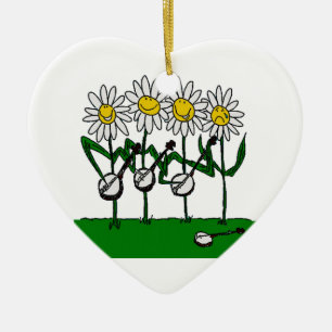 Banjo Flowers Ceramic Ornament