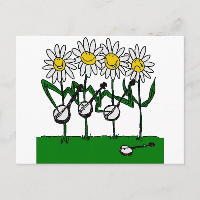 Banjo Flowers Postcard (Front)
